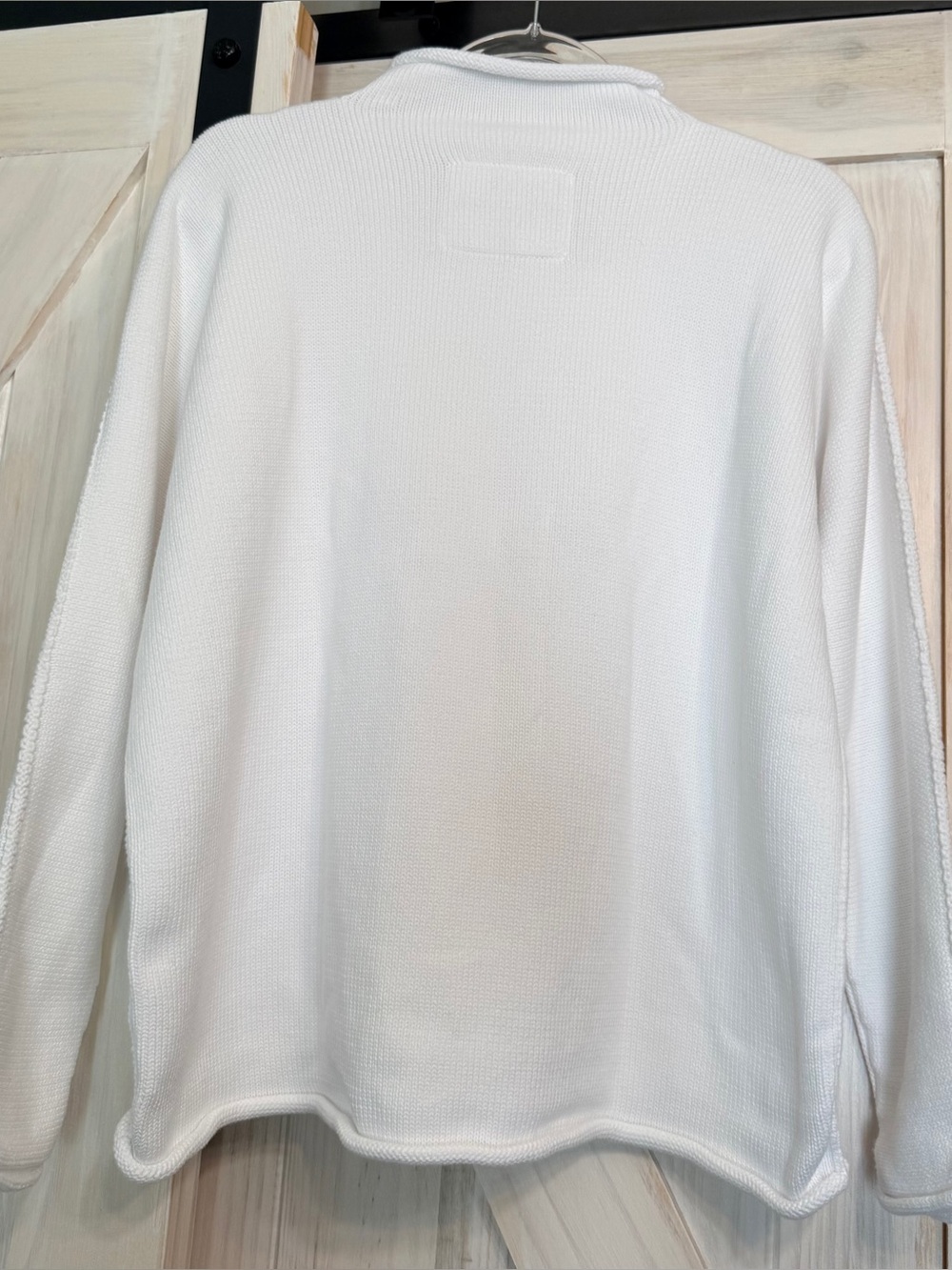 NWOT Frank & Eileen White Relaxed Italian Cotton Monterey Sweater M - Picture 2 of 8